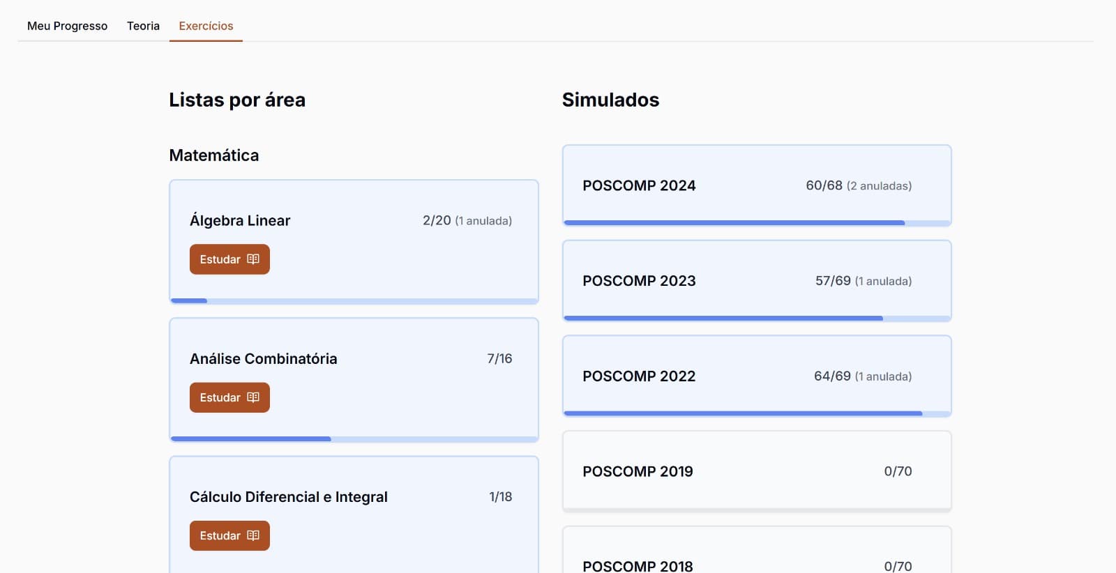 Lista de Exercícios