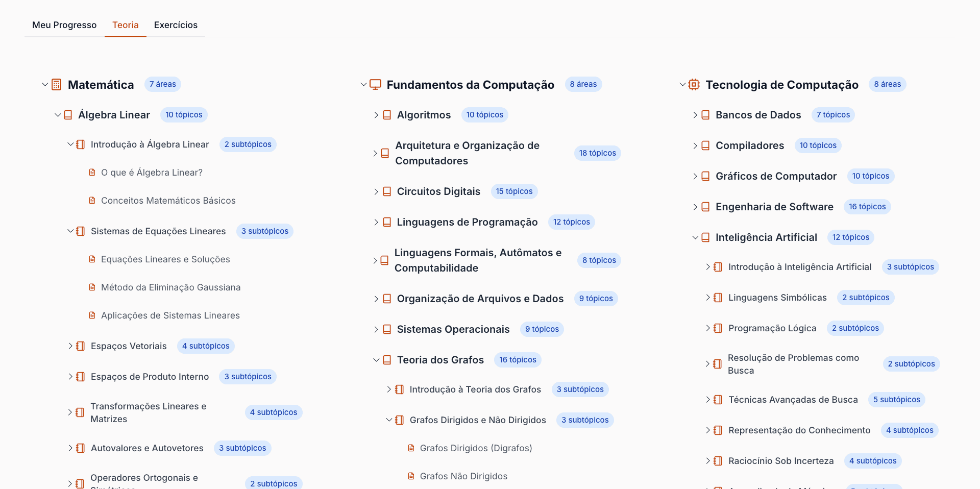 Theory Dashboard - Material de Estudo