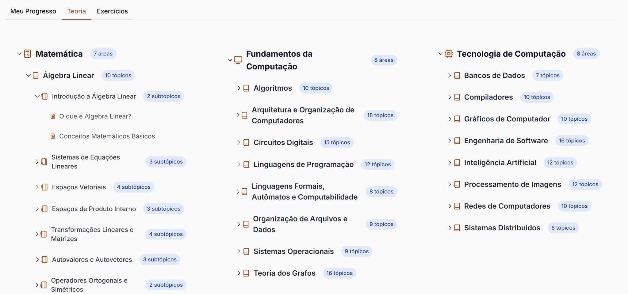 Lista de Conteúdo Teórico